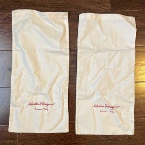 PAIR OF SALVATORE FERRAGAMO COTTON  SHOE COVERS DUST BAGS AUTHENTIC